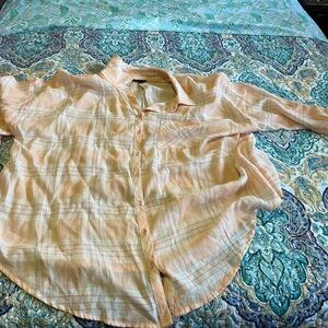 Torrid Peach and Pink Plaid Shirt